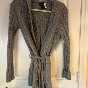 Abercrombie & Fitch Gray Cable Knit Cardigan